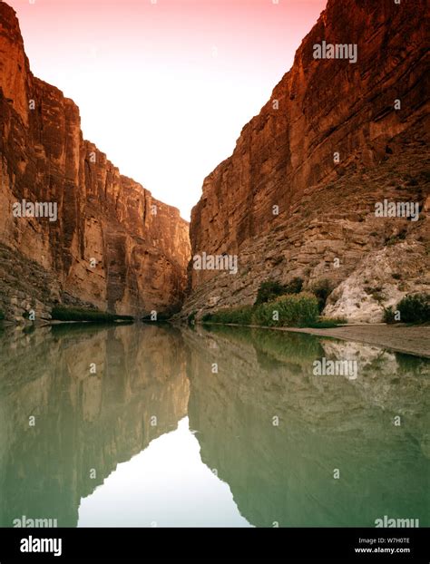 Bluffs Above The Rio Grande In Big Bend National Park In Texas Stock