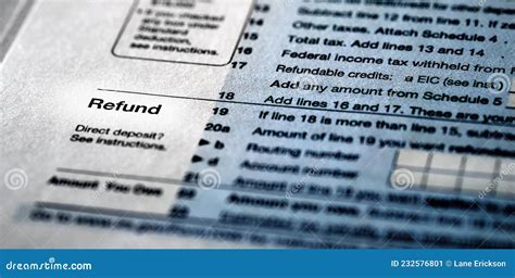 Individual Income Taxes 1040 Form For Refund Stock Image Image Of