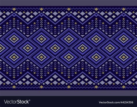 Knitted Ethnic Pattern Embroidery Crochet Vector Image