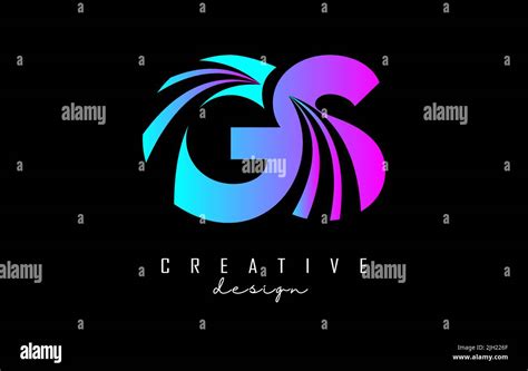 Creative Colorful Letter GS G S Logo With Leading Lines And Road