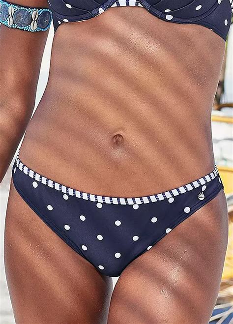 Navy Print Polka Dot Bikini Briefs By S Oliver Swimwear