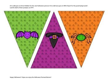 Halloween Pennant Banner with pictures by Marty Davis | TpT