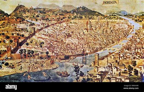 View of Florence. 1470s. Florence-old-map1 Stock Photo - Alamy