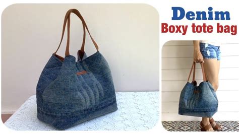 How To Sew A Denim Tote Bags Tutorial Sewing Diy A Tote Bags Patterns Diy Bags From Old Jeans