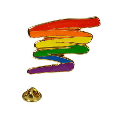 Prideoutlet Lapel Pins Rainbow Squiggle Lapel Pin