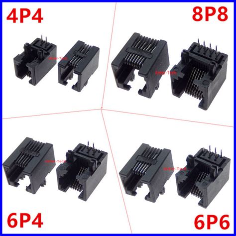 10pcs Rj11 Telephone Socket Curved Pin 95001 4p4c 6p6c 6p4c 8p8c Female