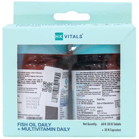 Buy Healthkart HK Vitals Combo Fish Oil Daily Multivitamin Daily