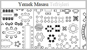 Yemek Masası Tefrişleri Dwg Pislik MİMAR