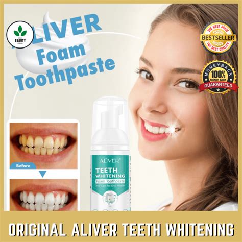 Original Aliver Teeth Whitening Mousse Toothpaste Remove Tartar Plaque