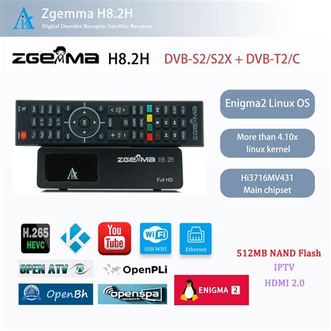 DVB S2 S2X DVB T2 C Tuner 1080P Zgemma H8 2h Satellite TV Receiver TV