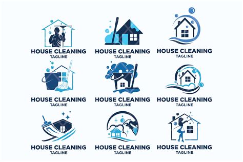 12 House Cleaning Service Logo Bundle Pre Made Design Files Etsy