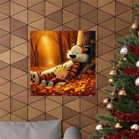 Calvin and Hobbes Relaxing on a Tree Matte Vertical Poster Great for ...