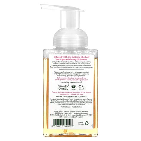 Sof Hydrating Foaming Hand Wash With Agave Nectar Cherry Blossom 8