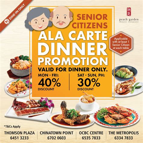 Jul Onward Peach Garden Senior Citizens Ala Carte Dinner Promo