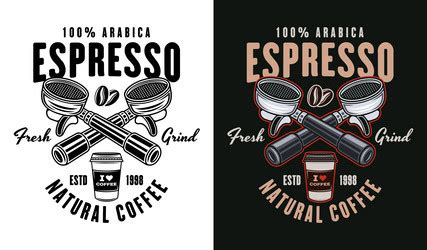 Espresso Coffee Emblem Logo Badge Or Royalty Free Vector