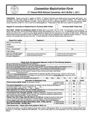 Fillable Online Convention Registration Form White Ironstone China