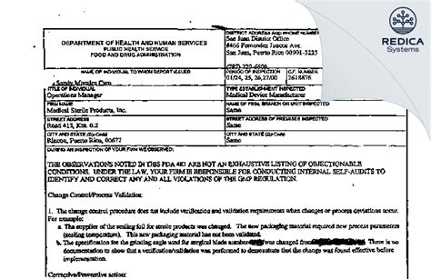 Surgical Specialties Puerto Rico Inc Dba Angiotech Pr Form 483 2000 01 27 Redica Systems