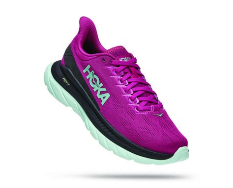 Hoka Womens Mach 4 Running Shoes In Festival Fuchsiablack