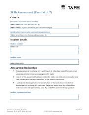 Cl Deliver AE Sk 6of7 Docx Skills Assessment Event 6 Of 7 Criteria