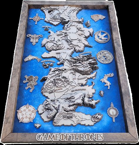 Topographic Map of Westeros - Etsy