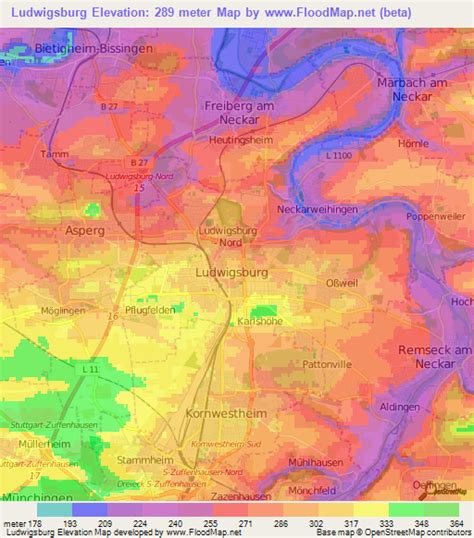 Elevation Of Ludwigsburggermany Elevation Map Topography Contour