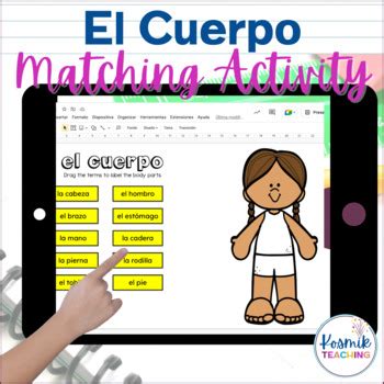 Spanish El Cuerpo Body Parts Digital Labeling Activity By Kosmik Teaching