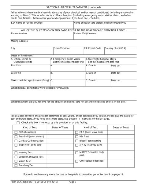 Form Ssa 3368 Bk Fill Out Sign Online And Download Fillable Pdf