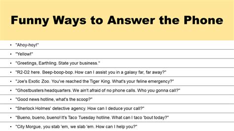 Creative, Cute & Funny Ways to Answer the Phone - GrammarVocab