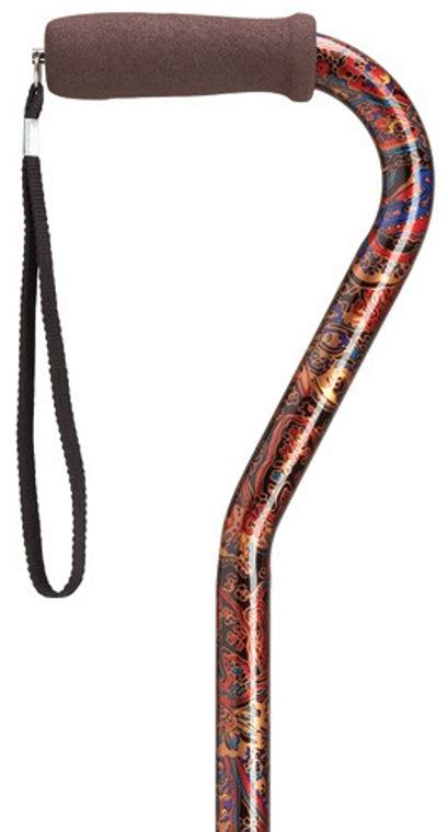 Ladies Offset Handle Paisley Walking Cane Exquisite Canes