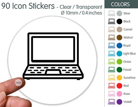 Icon Stickers Laptop Computer Notebook Clear Transparent | Etsy