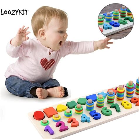 Loozykit montessori matemática brinquedos forma digital emparelhamento