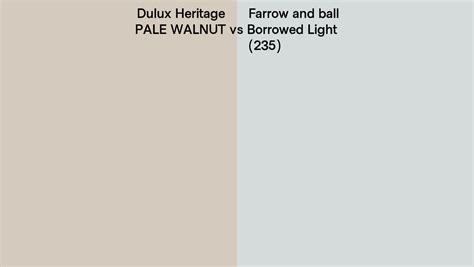 Dulux Heritage Pale Walnut Vs Farrow And Ball Borrowed Light 235 Side By Side Comparison