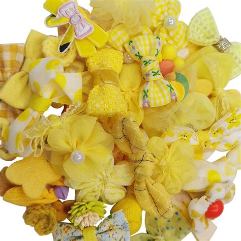 Amazon Chenkou Craft Mix Bulk Random 20pcs Yellow Fabric Ribbon