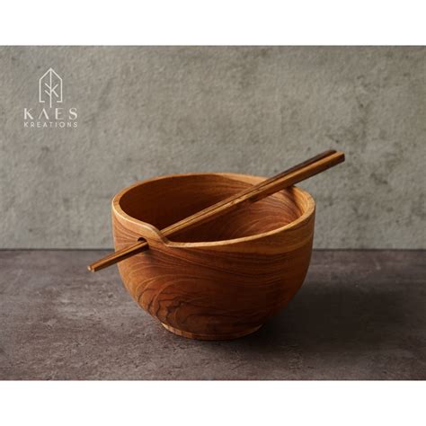 Jual Nod Mangkok Kayu Jati Wooden Bowl Mangkok Sumpit Cm