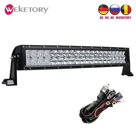 Weketory D Inch W Curved Led Work Light Bar For Tractor Boat