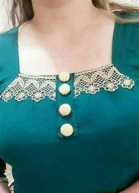 40 Amazing Kurti Neck Designs With Lace And Borders Bling Sparkle