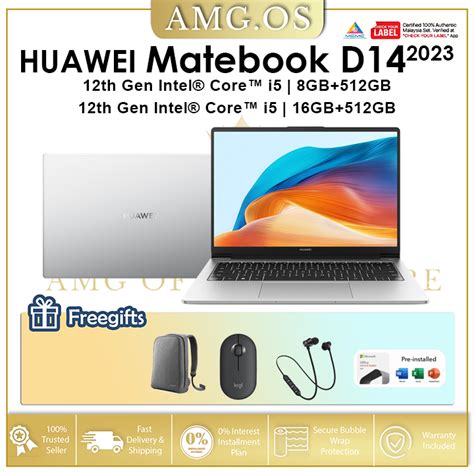 HUAWEI MateBook D14 2023 Laptop 12Gen I5 8GB 512GB I5 16GB 512GB 1