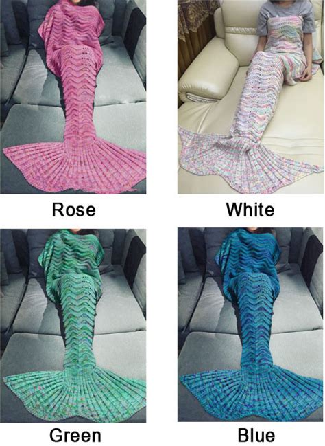 Hollow Weave Knitted Mermaid Tail Blanket For Adult Multicolor Blanket Ts For Her Ts