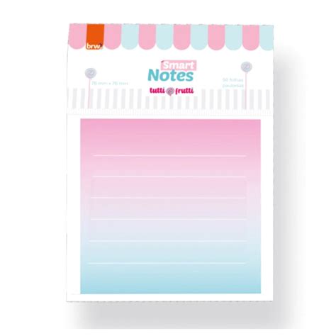 Bloco De Notas Adesivo 76x76mm C 01 Bloco De 50 Folhas Tutti Frutti