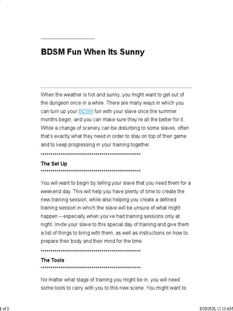 Outdoor Bdsm Training Tips Pdf Games And Activities