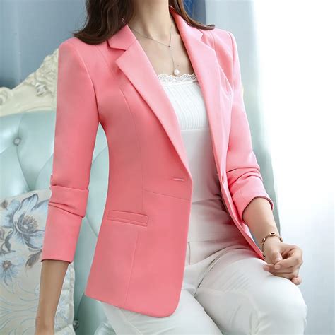 Formal Outwear Women Blazers And Jackets Spring Autumn Single Button