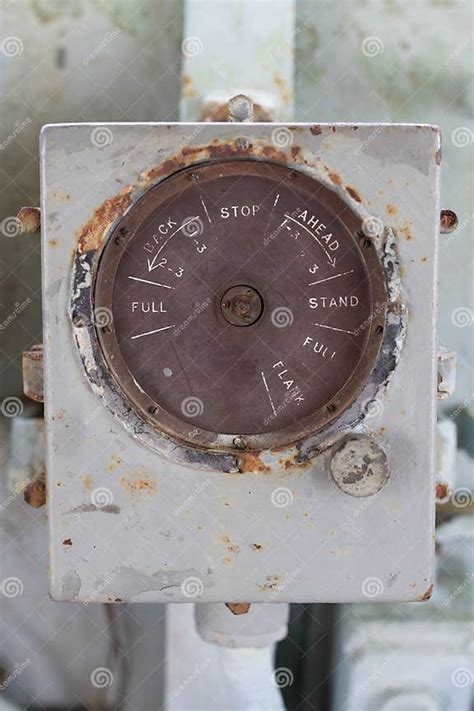 Old Circle Meter Display In Gray Metal Box Stock Image Image Of