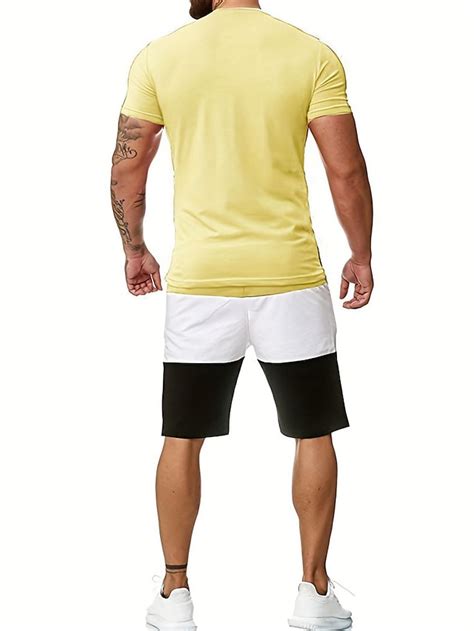 Men S T Shirt Suits Tracksuit Tennis Shirt Shorts And T Shirt Set Color