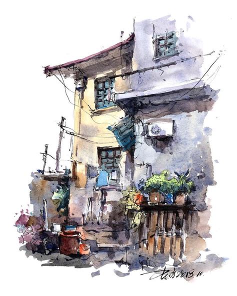 Watercolor Sketch Paintings Capture the Charm of Old Asian Towns