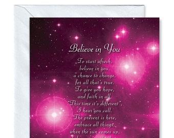 Believe In You Thinking Of You Encouragement Poem Verse Greetings Card