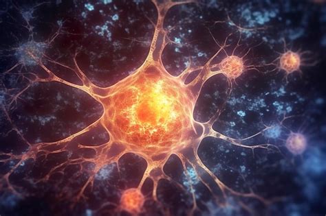 Premium Ai Image Active Neurons In The Brain Close Up View Scientific Generative Illustration