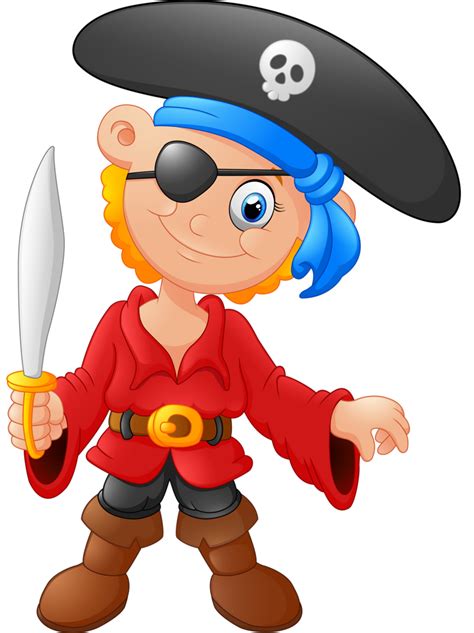 Cartoon Captain Pirate Holding A Sword Vector Image On Vectorstock