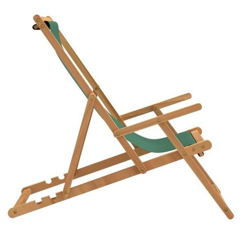 YOSOO Chaise De Plage Pliable Bois De Teck Solide Vert LS008