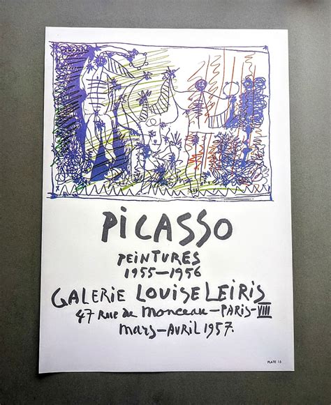 1957 Pablo Picasso Exhibition Poster Galerie Louise Leiris Lithograph