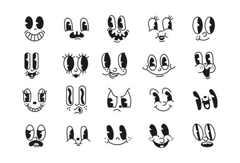 Download cartoon mascot characters funny faces. Old cartoon eyes and ...